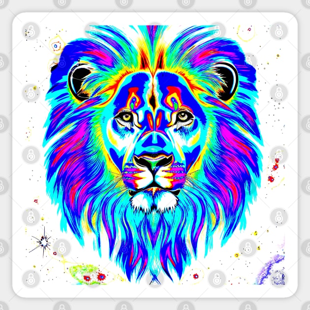 The Lion Blue Rainbow Sticker by BlakCircleGirl